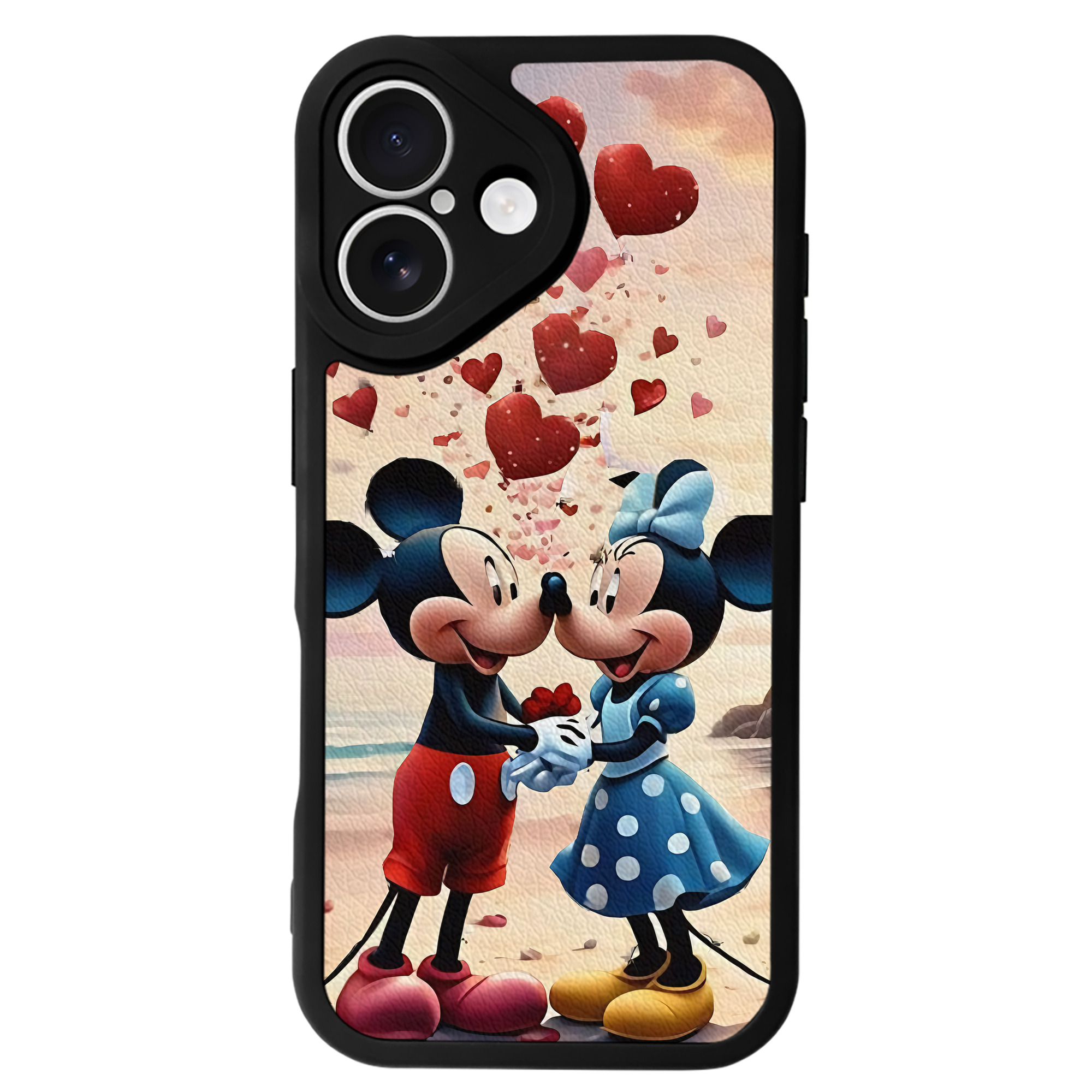 （画像用） ミッキーマウス Mickey Mouse 【iPhone 16シリーズ対応】シリコンスマホケース（レザー調） 材質：シリコン